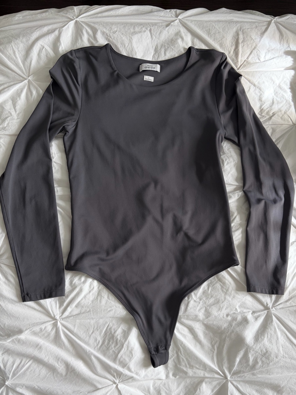 Babaton Long Sleeve Bodysuit in Gray
